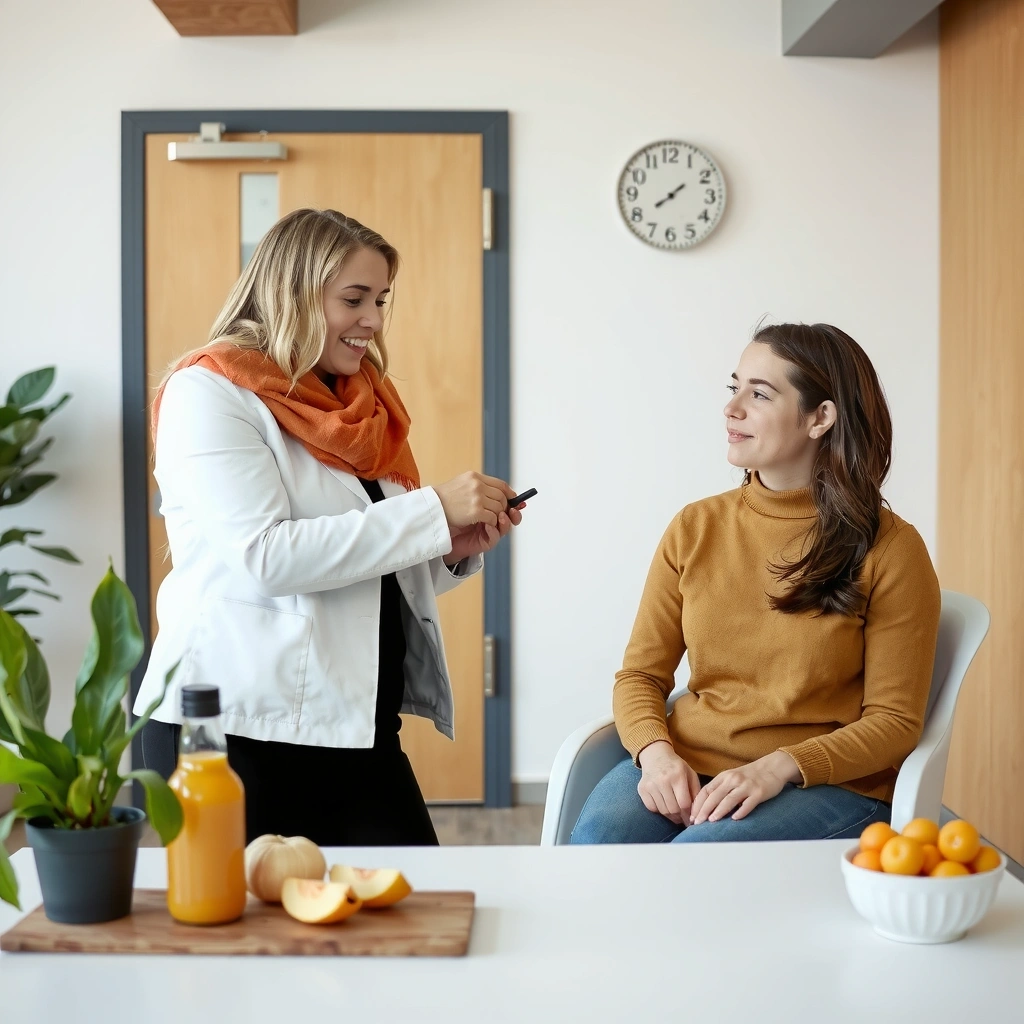 Διατροφολόγος σε συνεδρία με πελάτη